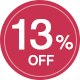13%off