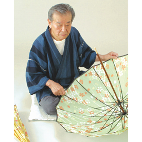 匠　有村　和風１６本骨晴雨兼用傘 萌黄（モエギ）のサムネイル画像1
