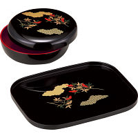 南天に紋　菓子器・盆揃