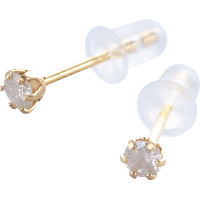 １８金ダイヤモンドピアス イエローゴールド 