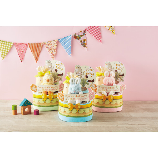 バニーズバイザベイおむつケーキ２段 ブルーのサムネイル画像1
