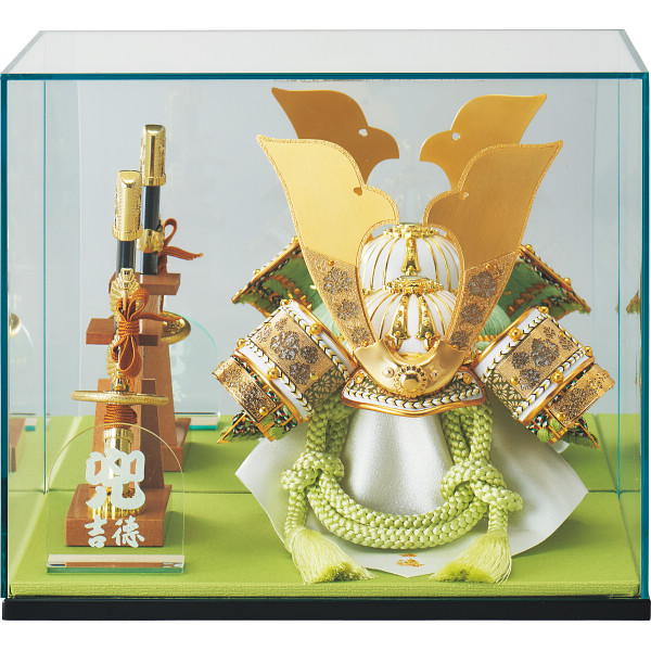 兜 ケース飾り 緑金