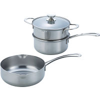 ルチェンテ　ＩＨ対応行平鍋（２０ｃｍ）＆蒸し器（１８ｃｍ）セット