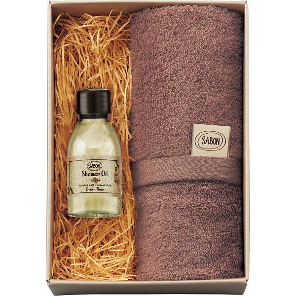 ＳＡＢＯＮ　シャワーオイル５０ｍｌ＆オーガニックタオル