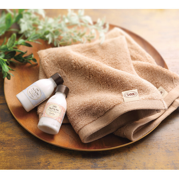 ＳＡＢＯＮ　シルキーボディミルク５０ｍｌ＆オーガニックタオル デリケート・ジャスミンのサムネイル画像1