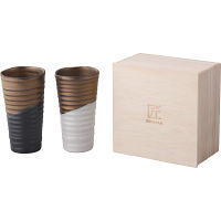煌き　二人の晩酌カップ（コースター付）木箱入
