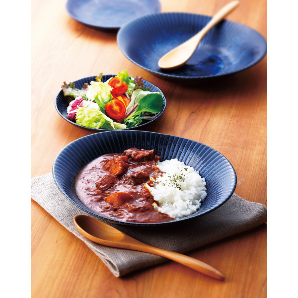 古窯群青　カレー皿＆プレート（スプーン付）のサムネイル画像1