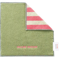 ＢＥＡＭＳ　ＤＥＳＩＧＮ　リバースストライプ　タオルハンカチ グリーン 