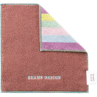 ＢＥＡＭＳ　ＤＥＳＩＧＮ　リバースストライプ　タオルハンカチ ピンク 
