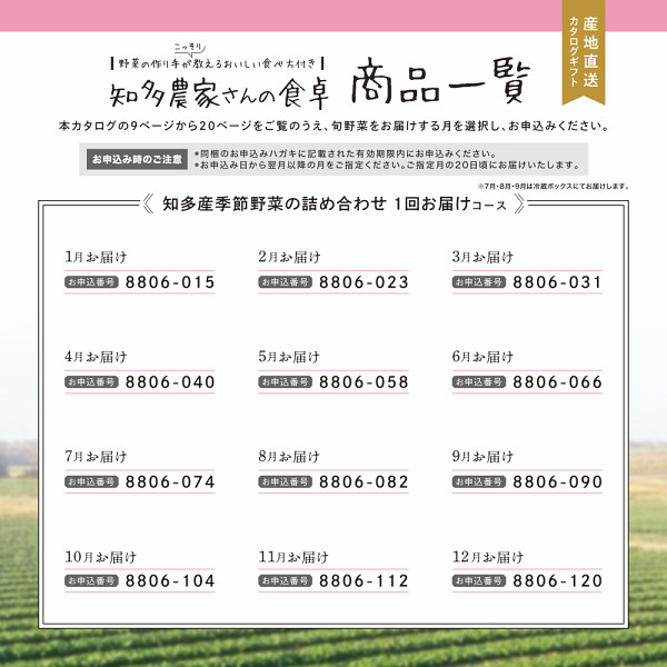 産地直送・野菜カタログギフト　知多農家さんの食卓　１回お届けコース　送料無料のサムネイル画像1