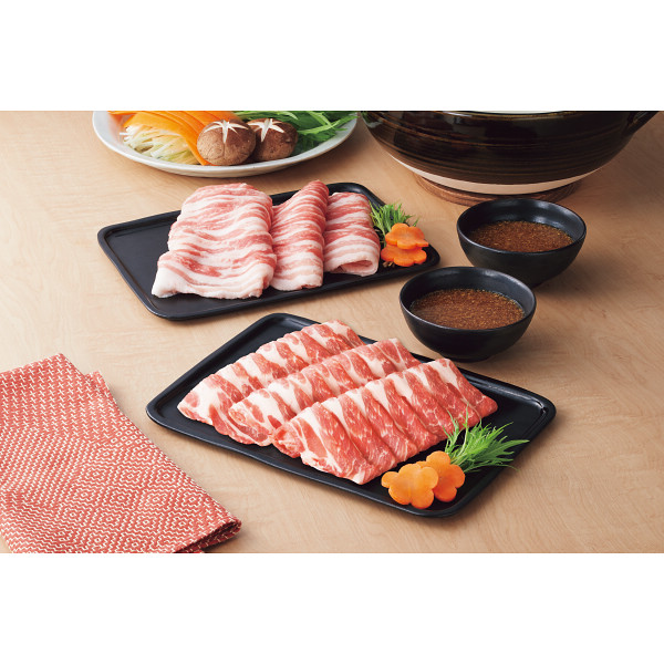 鹿児島黒豚肩ロース・バラしゃぶしゃぶ用（笠原将弘監修ごまポン酢付）のサムネイル画像1