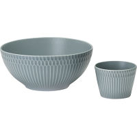 小田陶器　さざなみ　爽麺セット ブルーグレー 