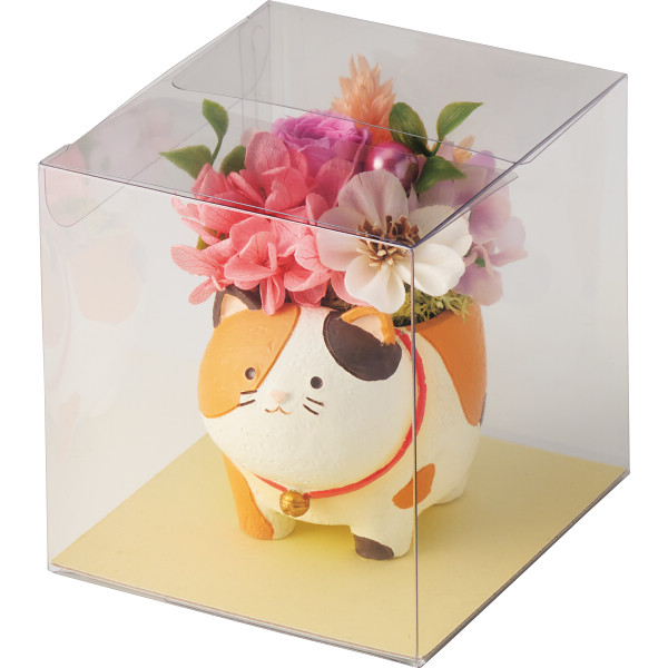 【母の日専用】アニマルプリザ（プリザーブドフラワー） ねこのサムネイル画像1