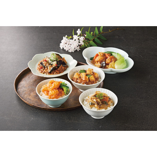 大龍　ミニ丼の具３種＆酢豚・麻婆茄子セットのサムネイル画像1