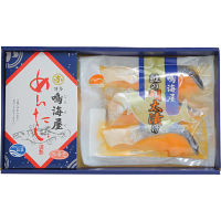 鳴海屋　辛子明太子箱入と鮭の明太漬詰合せ