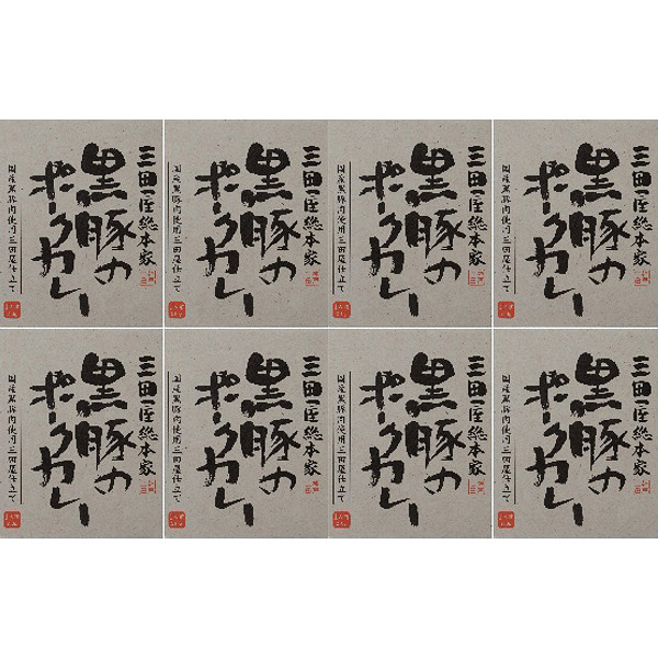「三田屋総本家」黒豚のポークカレー８食セット（ボール箱）のサムネイル画像1