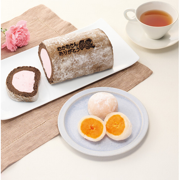 新杵堂　母の日ロールケーキ＆みかん大福セット